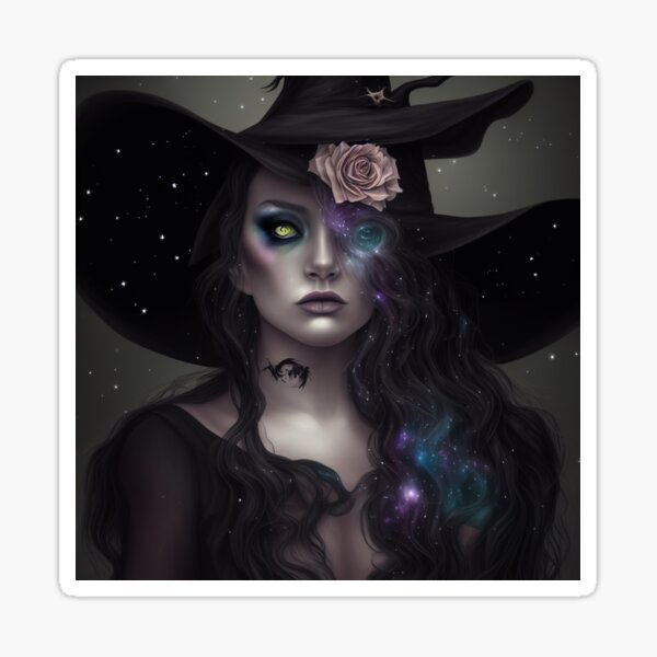 Women Wicca Art Witchy Artwork Beautiful Witch Girl 2 Sticker
