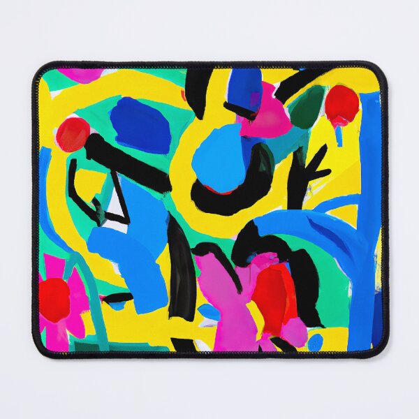 Item preview, Pink Flowers in Bloom - Abstract Colorful Art - Yellow, Blue, and Pink designed and sold by Inomaly Art.