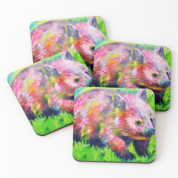Aperçu de l'œuvre Wombat bébé peinture colorée abstraite créée et vendue par shrolts.