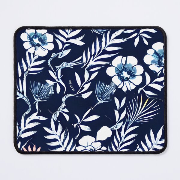 Item preview, floral white flower blue leaf patter #5 designed and sold by supeart.