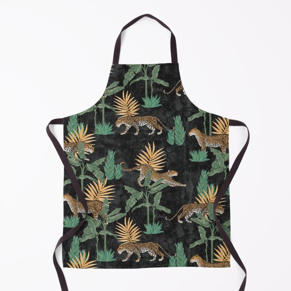 Item preview, Leopards in the jungle pattern black background  designed and sold by vianahline.