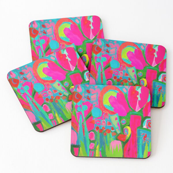 Item preview, Vibrant Pink Garden - Fauvist Abstract - Pink and Green Tones designed and sold by Inomaly Art.
