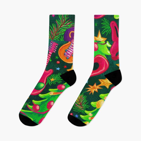 Item preview, ROCKIN ALREDEDOR DEL ÁRBOL DE NAVIDAD CALCETINES DE NAVIDAD FEOS Midjourney AI Artwork designed and sold by davidjulie.