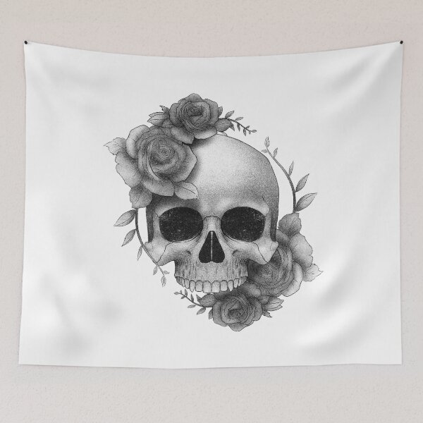 Item preview, Skull with roses designed and sold by DerSenat.