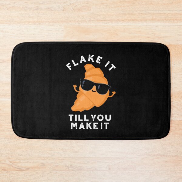 Item preview, Flake It Till You Make It Funny Croissant Puns (Dark BG) designed and sold by punnybone.