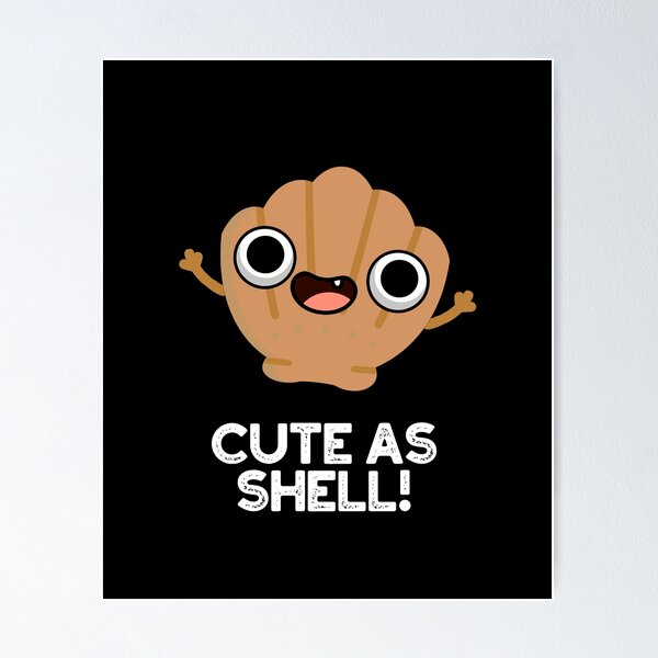 Item preview, Funny As Shell Juego de palabras divertido con conchas marinas (BG oscuro) designed and sold by punnybone.