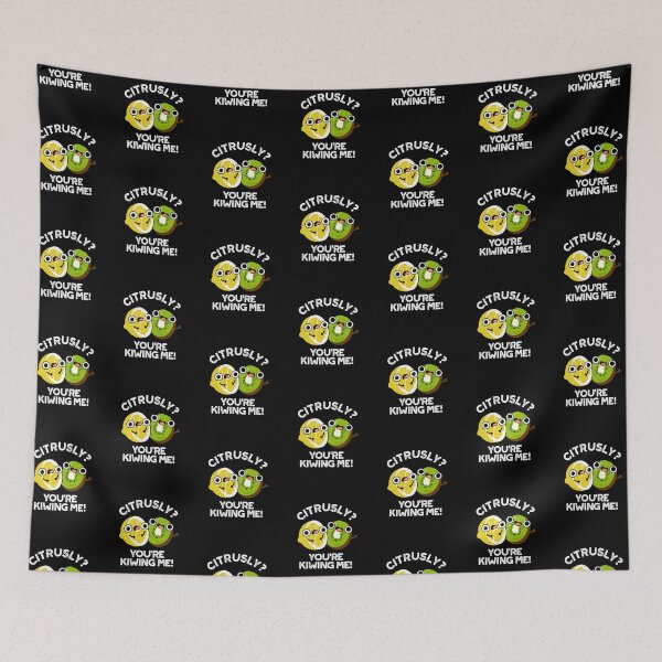 Item preview, Citrusly You're Kiwiing Me Funny Fruit Puns (Dark BG) designed and sold by punnybone.