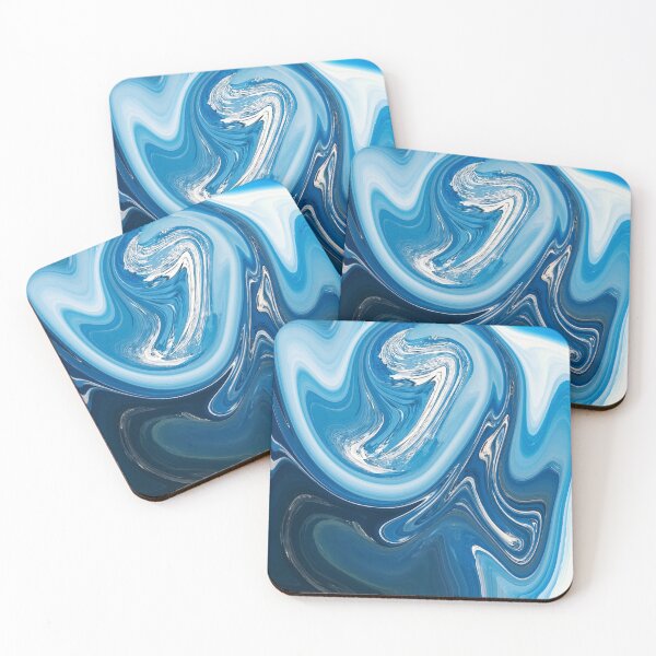 Item preview, Blue And White Liquid Art. Liquid Marble. Abstract Design. designed and sold by Jason123za.