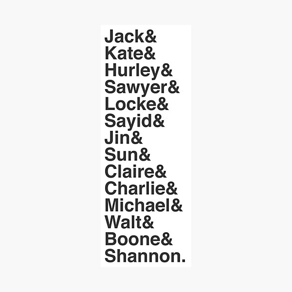Item preview, Lost Cast Characters Names designed and sold by kristenriello.