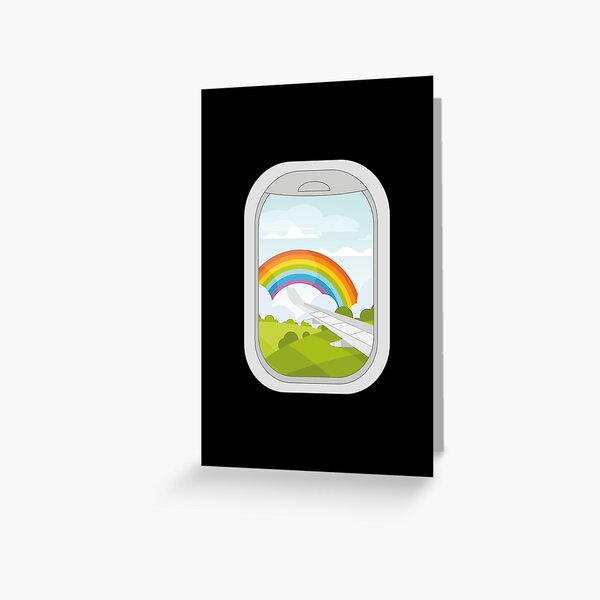 Item preview, Airplane Window | Airplane Wing | Beautiful Landscape With Rainbow designed and sold by Pisutachio.