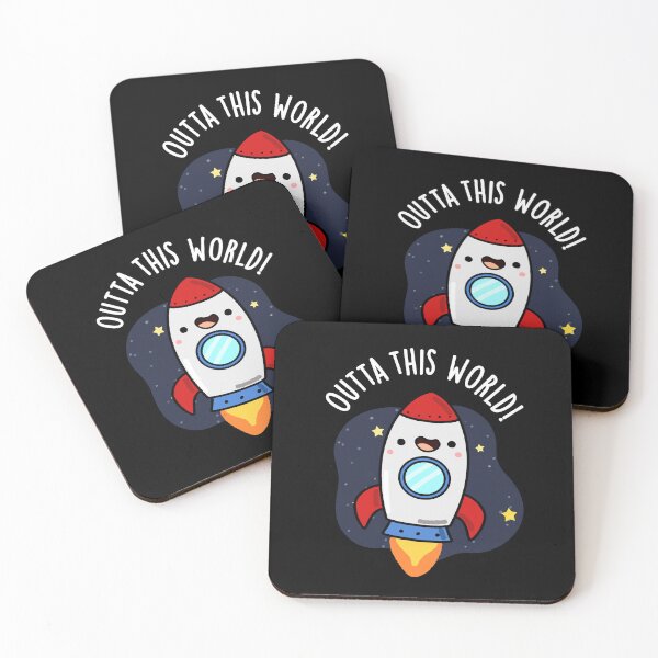 Item preview, Outta This World Funny Rocket Puns (Dark BG) designed and sold by punnybone.