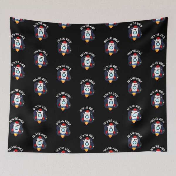 Item preview, Outta This World Funny Rocket Puns (Dark BG) designed and sold by punnybone.