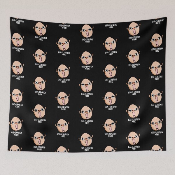 Item preview, Eggs-clamation Mark Funny Egg Pun (Dark BG) designed and sold by punnybone.