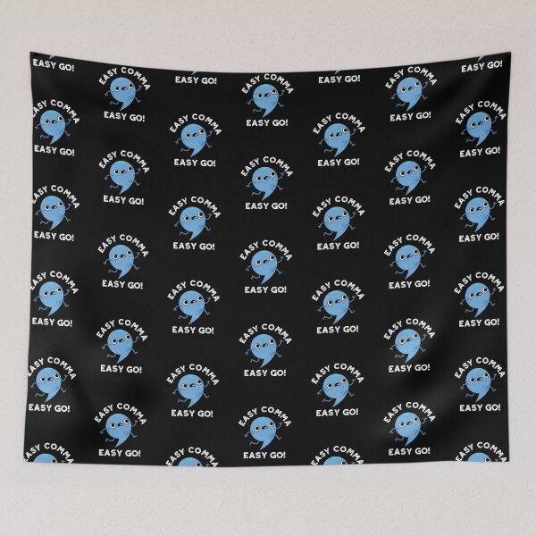 Item preview, Easy Comma Easy Go Funny Punctuation Puns (Dark BG) designed and sold by punnybone.