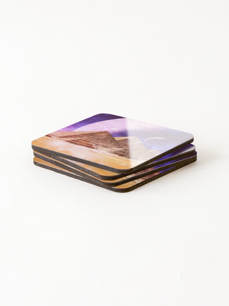 Thumbnail 4 of 5, Coasters (Set of 4), Space Pyramids designed and sold by 2sweetsDesign.