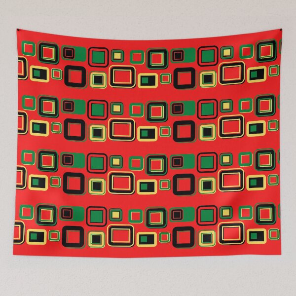 Item preview, KENTE INSPIRED SQUARES - RED designed and sold by HillTopView.