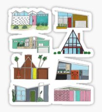 Mid Century Modern Houses Sticker