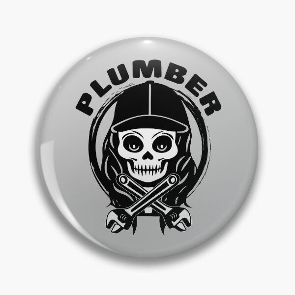 Item preview, Female Plumber Skull and Wrench Crossed Tools Black Logo designed and sold by Nuletto.