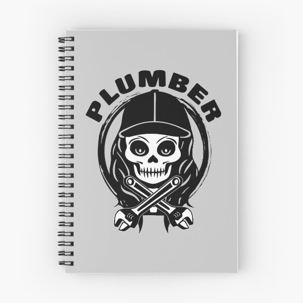 Item preview, Female Plumber Skull and Wrench Crossed Tools Black Logo designed and sold by Nuletto.