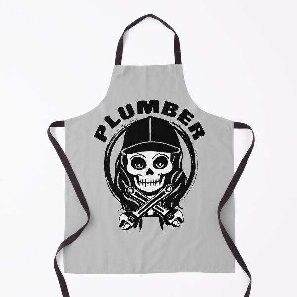 Item preview, Female Plumber Skull and Wrench Crossed Tools Black Logo designed and sold by Nuletto.