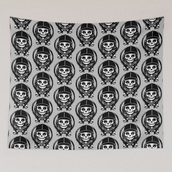 Item preview, Female Plumber Skull and Wrench Crossed Tools Black Logo designed and sold by Nuletto.