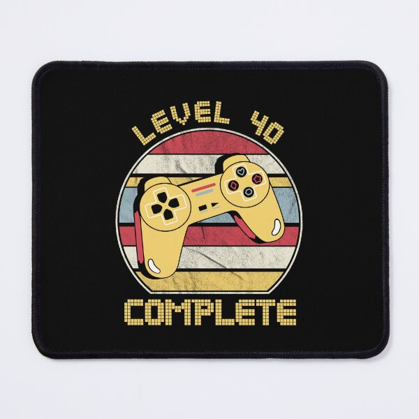Item preview,  Level 40 complete, video gamers ,40th anniversary, 40th birthday, funny gaming pun,celebration, vintage,70's palette, retro controller,  designed and sold by allycat57.