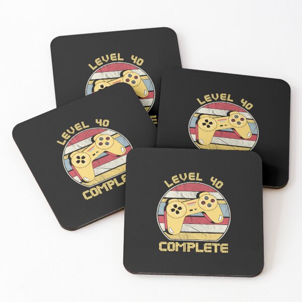 Item preview,  Level 40 complete, video gamers ,40th anniversary, 40th birthday, funny gaming pun,celebration, vintage,70's palette, retro controller,  designed and sold by allycat57.