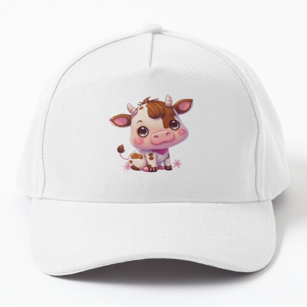 Snapback Hats for Men & Women Western Farm Animal Cow Cattle Holstein  Acrylic Flat Bill Baseball Cap Black Design Only