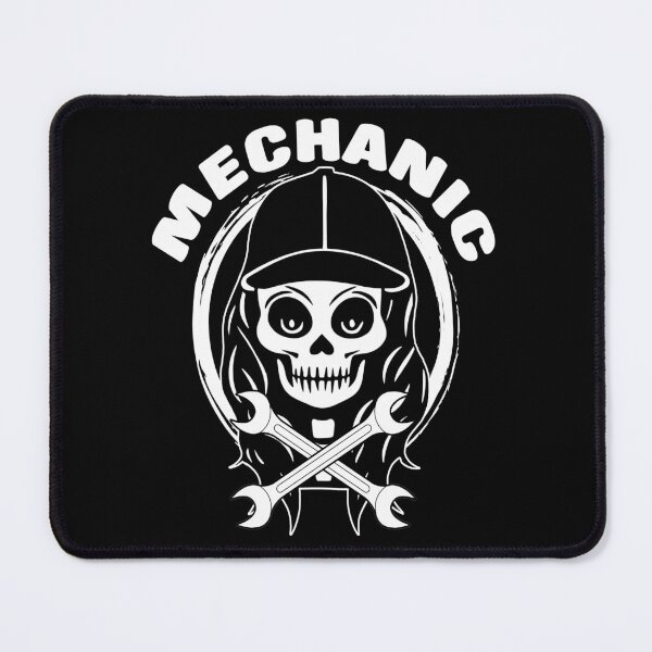 Item preview, Female Mechanic Skull and Spanners Crossed Tools White Logo designed and sold by Nuletto.