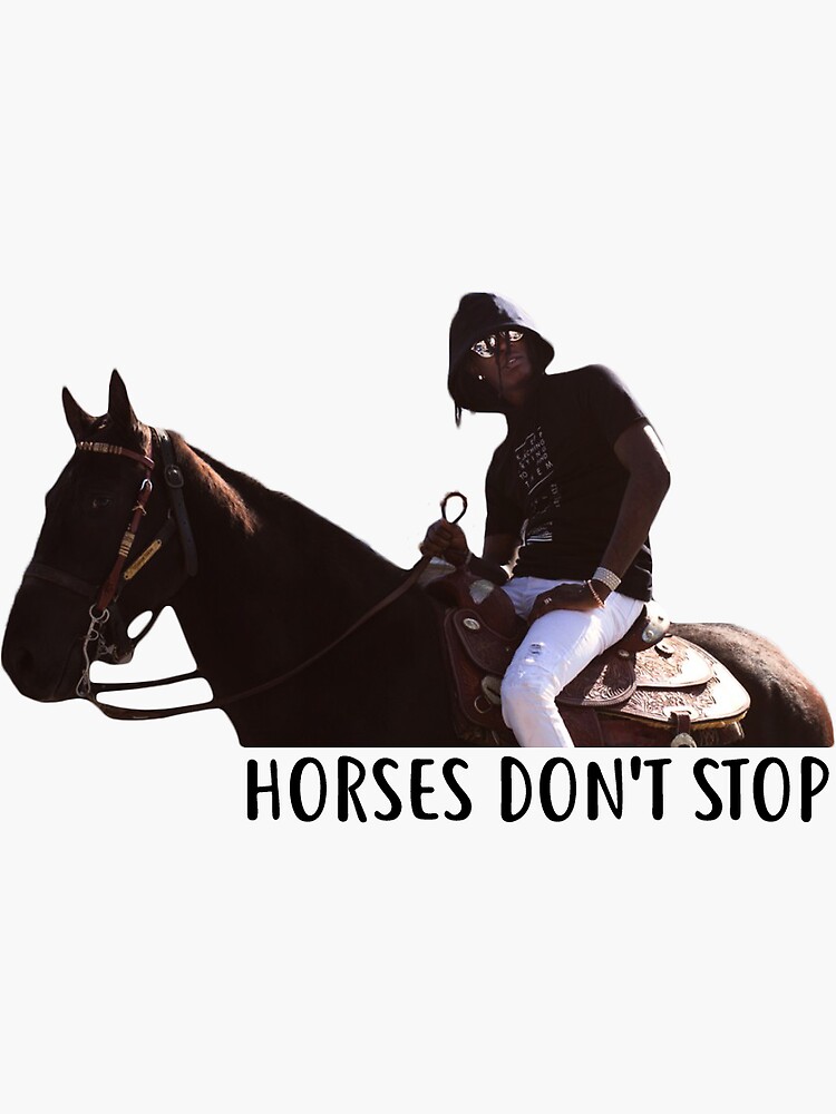 "Young Thug Horses Don't Stop" Sticker for Sale by jackiealvine