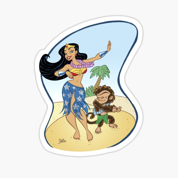 Hula Diana and Monkey! Sticker