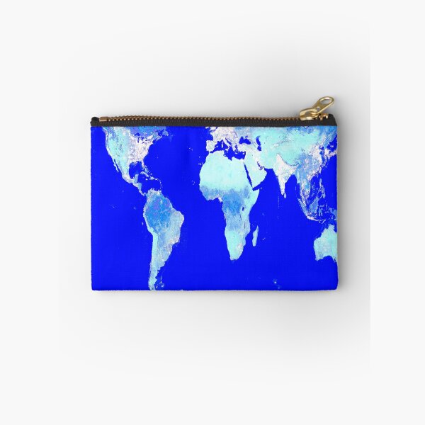Item preview, World Map Blue Turquoise Aqua designed and sold by 2sweetsDesign.