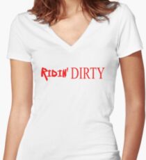 Ridin DIRTY Women's Fitted V-Neck T-Shirt