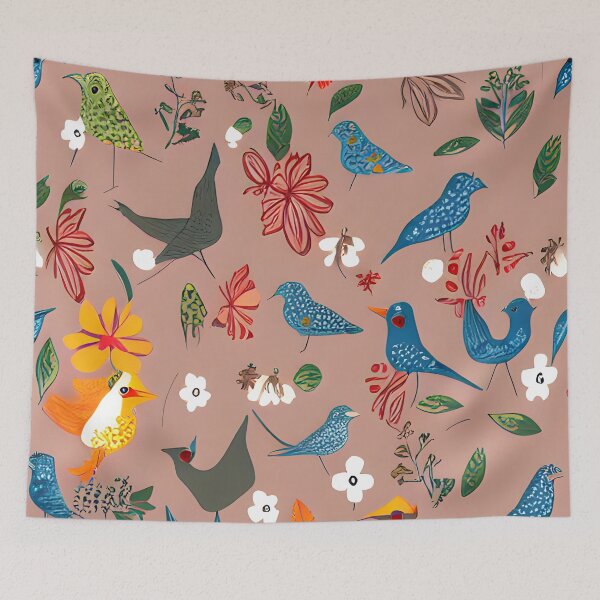 Item preview, bird flower patter watercolor #1 designed and sold by supeart.