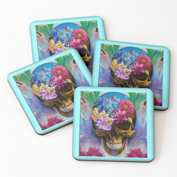 Item preview, bones and botany skull with flowers designed and sold by TjsDesignsnMore.