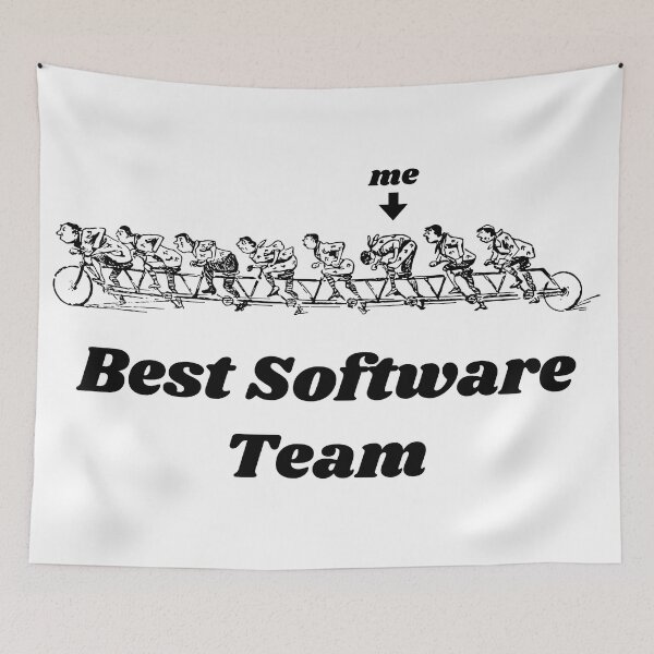 Item preview, 'Best Software Team' Tandem Bicycle Design - Retro Illustration Design for T-shirts, mugs, phone cases and other accessories designed and sold by Ridiculam Toga.