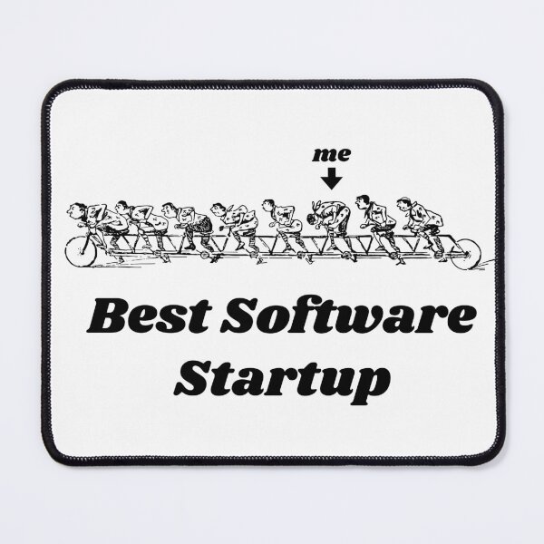 Item preview, 'Best Software Startup' Tandem Bicycle Design - Retro Illustration Design for T-shirts, mugs, phone cases and other accessories designed and sold by Ridiculam Toga.