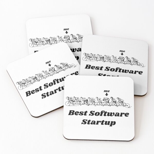 Item preview, 'Best Software Startup' Tandem Bicycle Design - Retro Illustration Design for T-shirts, mugs, phone cases and other accessories designed and sold by Ridiculam Toga.
