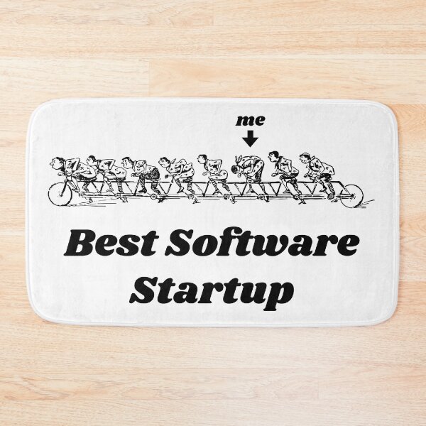 Item preview, 'Best Software Startup' Tandem Bicycle Design - Retro Illustration Design for T-shirts, mugs, phone cases and other accessories designed and sold by Ridiculam Toga.