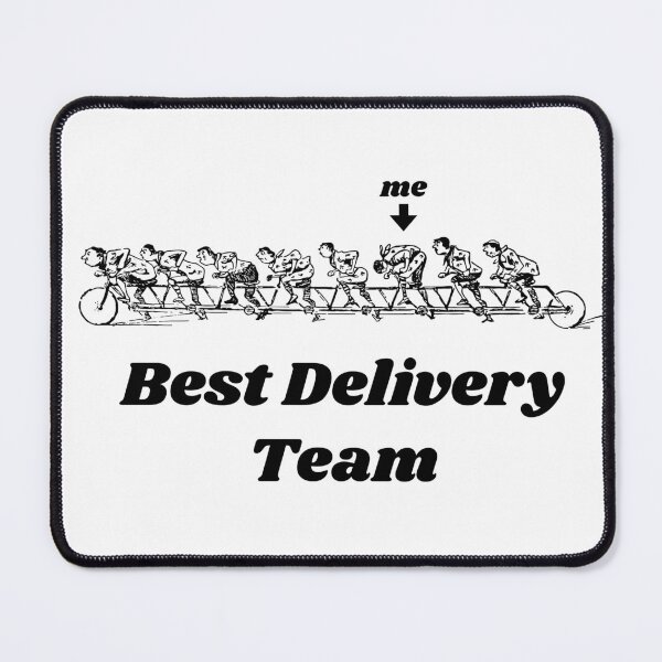 Item preview, 'Best Delivery Team' Tandem Bicycle Design - Retro Illustration Design for T-shirts, mugs, phone cases and other accessories designed and sold by Ridiculam Toga.