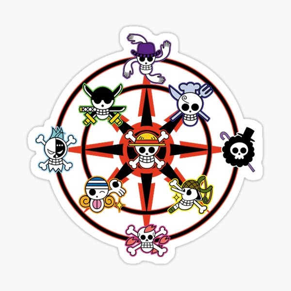 All Straw Hat Pirates Crew Logo Sticker for Sale by