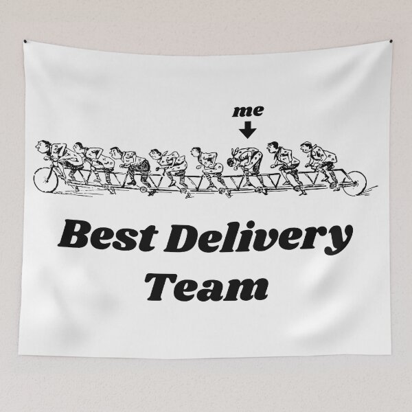 Item preview, 'Best Delivery Team' Tandem Bicycle Design - Retro Illustration Design for T-shirts, mugs, phone cases and other accessories designed and sold by Ridiculam Toga.