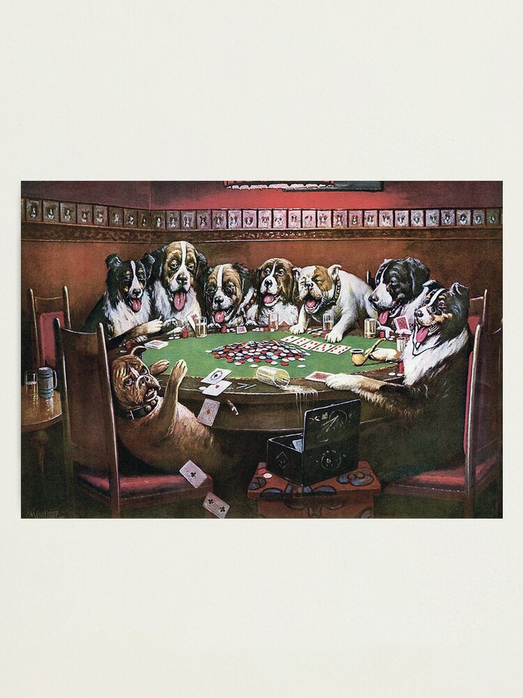 Lámina fotográfica «Perros jugando al - al poker» de Jedmoody | Redbubble