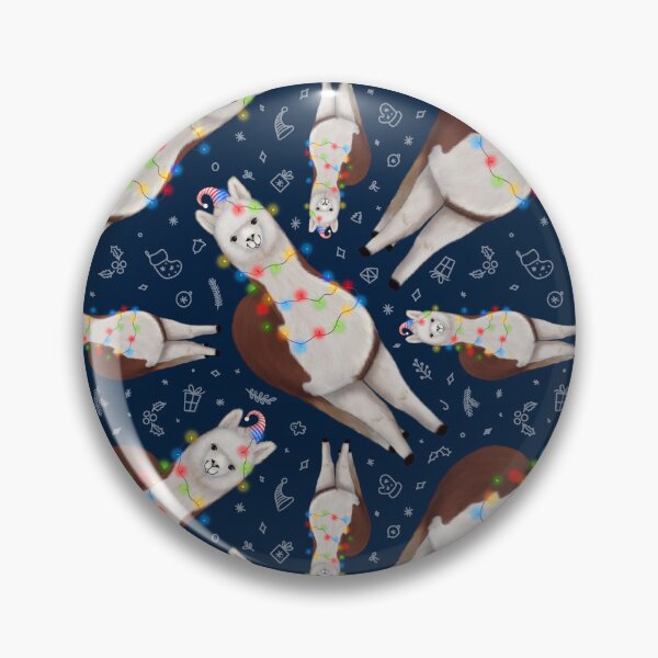 Artikelvorschau, Weihnachtsalpaka mit Lichterketten und Hut - nahtloses Muster entworfen und verkauft von ILLUSTRATED TAILS.