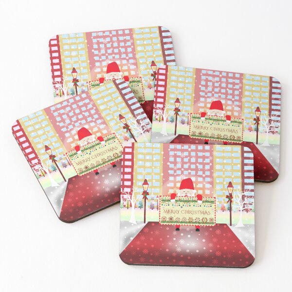 Item preview, Santa Clause holding "Merry Christmas" card designed and sold by MC Art Studio.
