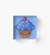 Pixel Cupcake Acrylic Block