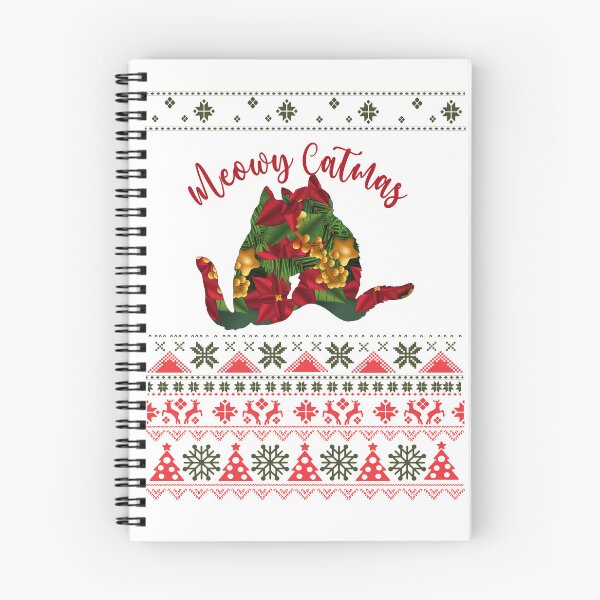 Aperçu de l'œuvre T-shirt de Noël moche Meowy Catmas Deux chats amicaux étreignant Noël Verts Rouges créée et vendue par Hanlar.