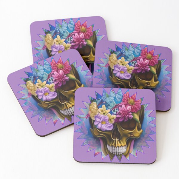 Item preview, Purple Bones And Botany Skull Background designed and sold by TjsDesignsnMore.