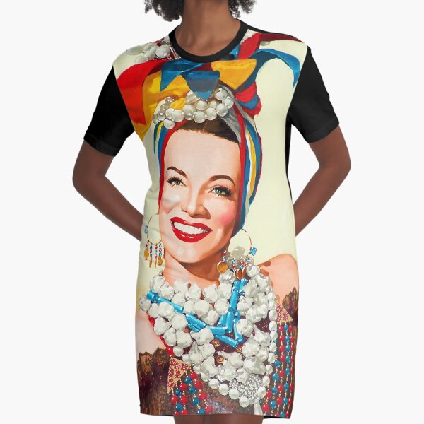 Painting of Carmen Miranda Graphic T-Shirt Dress