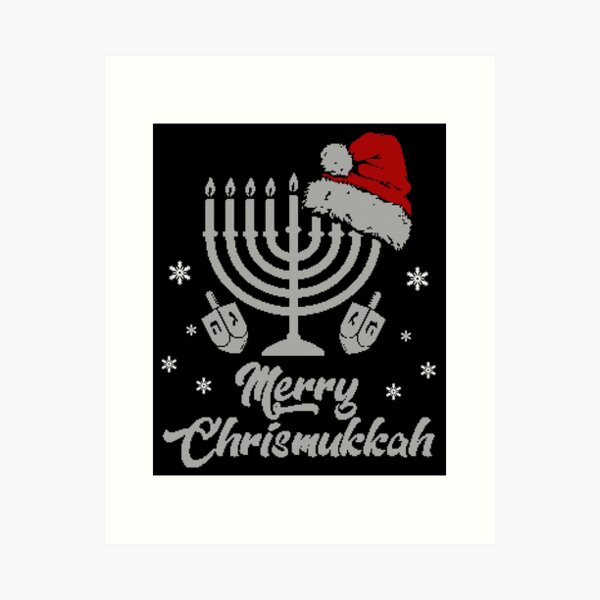 Item preview, Christmas Ugly Hanukkah Sweater menorah Merry Chrismukkah designed and sold by Pinklivingston.